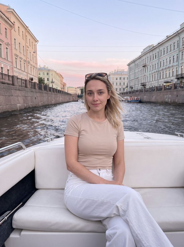 ИИ-фотосессия для девушки «Романтичный Питер» — пример